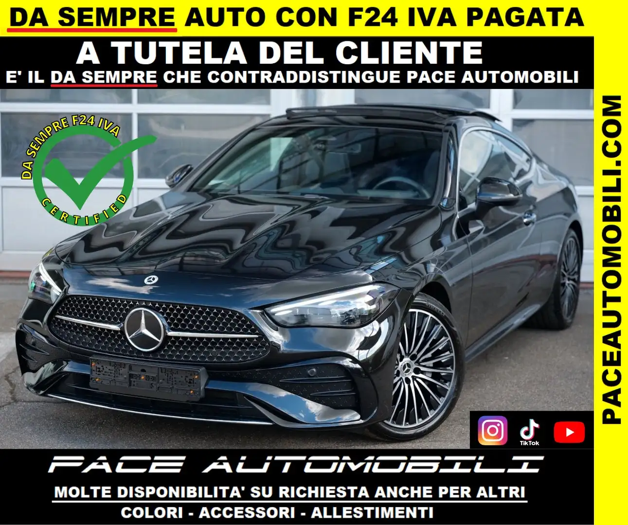 Mercedes-Benz CLE 220 D AMG PREMIUM LED NAVI KAMERA 20" MBUX TETTO Nero - 1