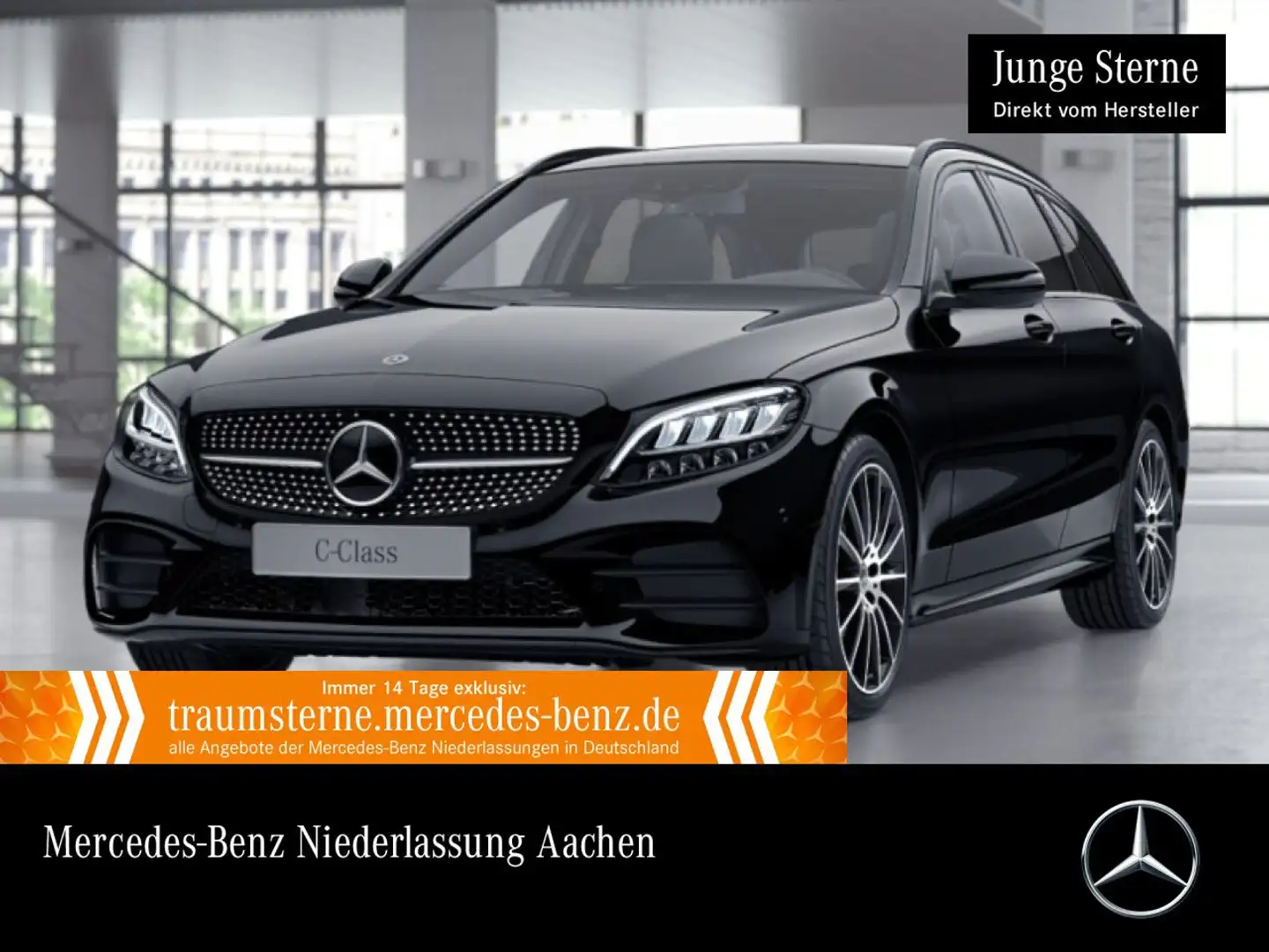 Mercedes-Benz C 180 T AMG+NIGHT+LED+KAMERA+19"+HUD+SPUR+TOTW+9G Negro - 1