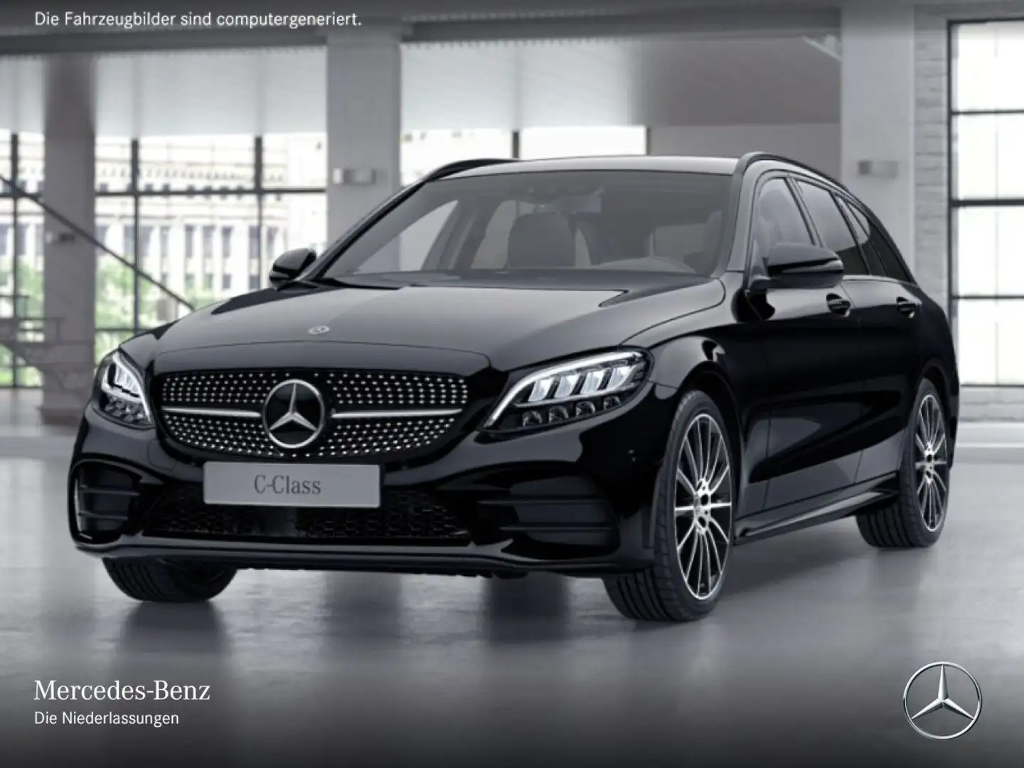 Mercedes-Benz C 180 T AMG+NIGHT+LED+KAMERA+19"+HUD+SPUR+TOTW+9G Negro - 2