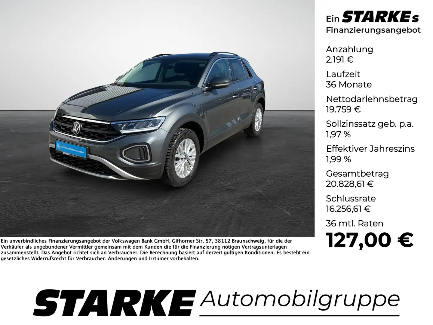 Volkswagen T-Roc 1.0 TSI Life Gri - 1