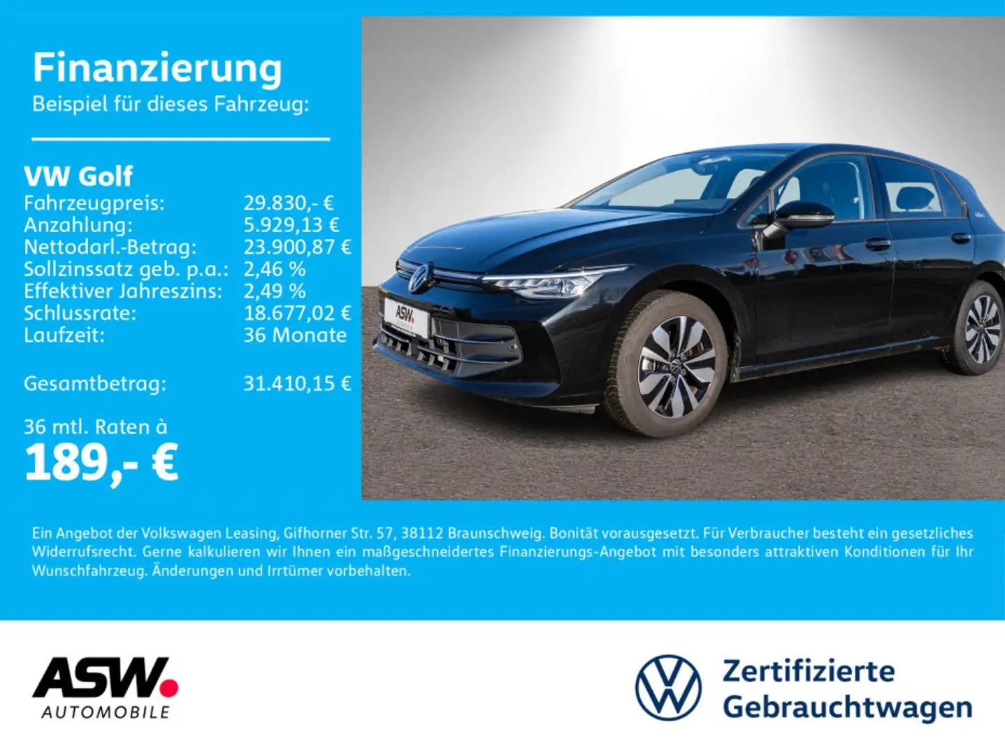 Volkswagen Golf Goal 2.0 TDI DSG LED NAVI AHK RFK ACC SHZ Schwarz - 1