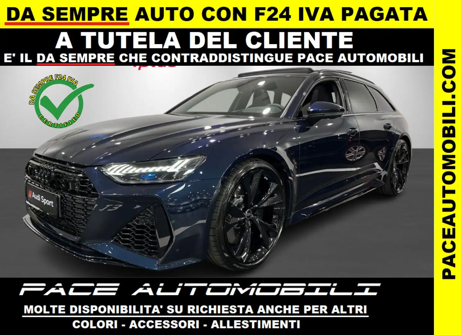 Audi RS6 PERFORMANCE 630 CV TETTO KAMERA RS BLACK PACK HUD Blu/Azzurro - 1