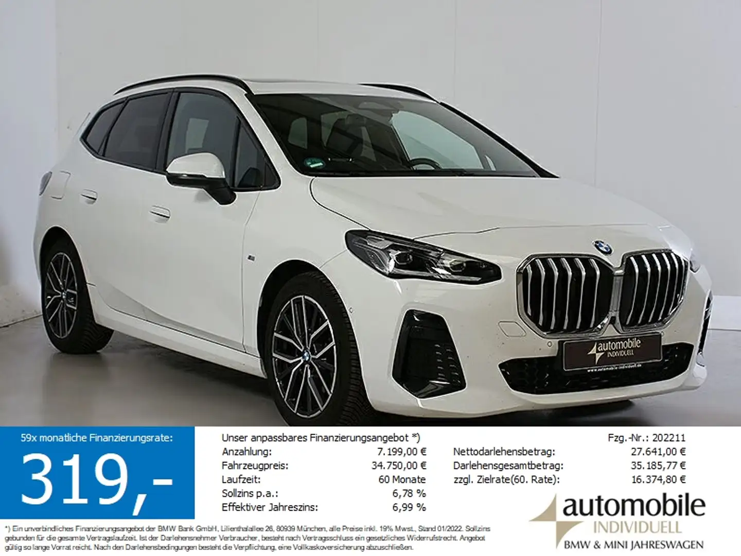 BMW 225 e xDr. Active Tourer M Sportpaket AHK HuD H&K Alb - 1