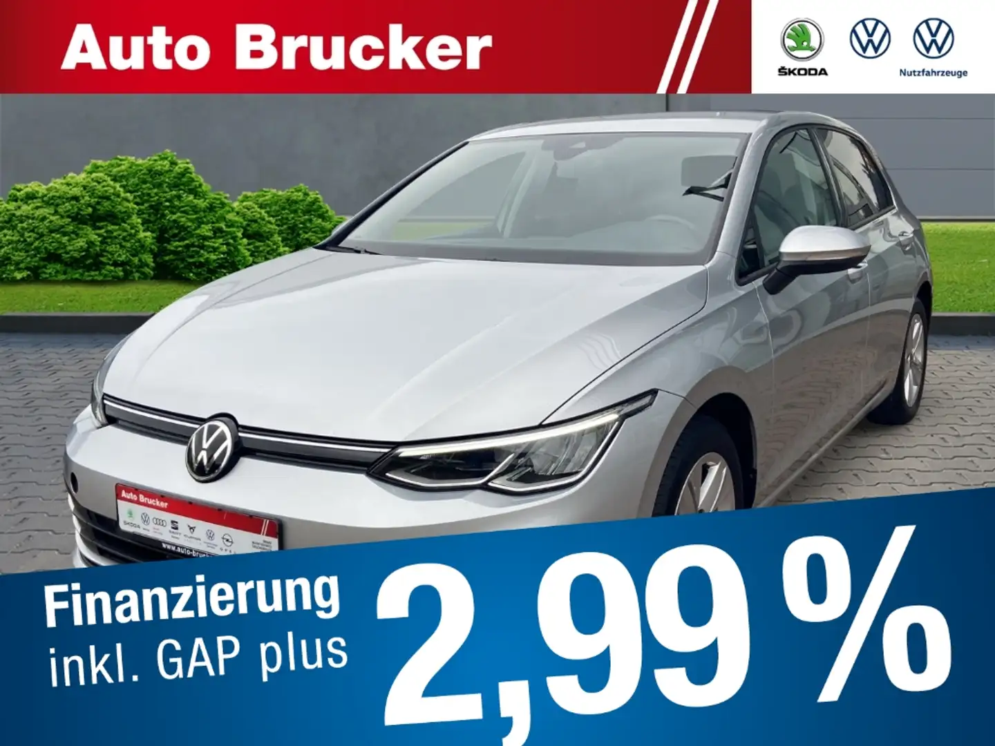 Volkswagen Golf VIII Life 2.0 TDI+LED+NAVI+SHZ+Apple Carplay/Andro Zilver - 1