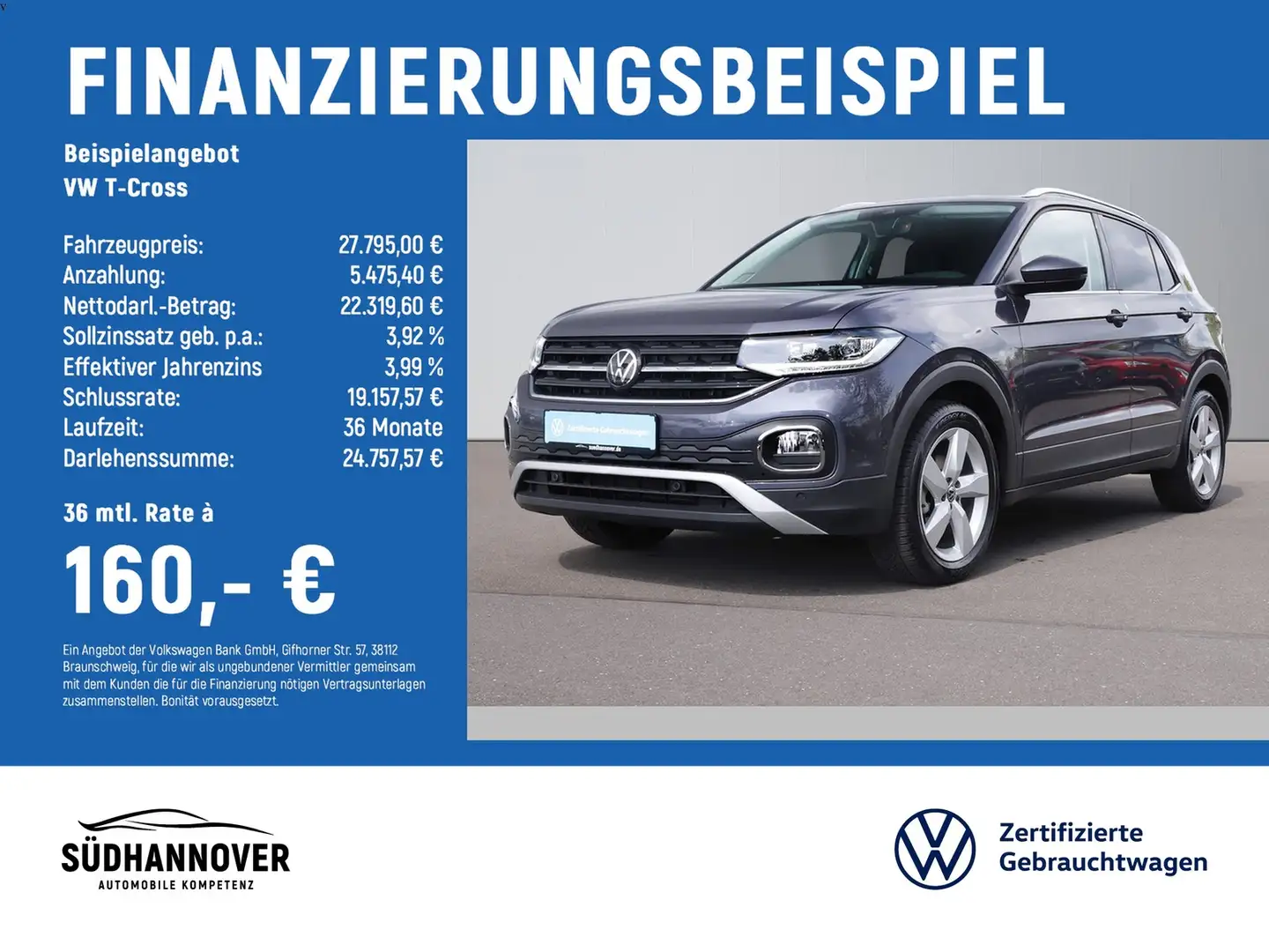 Volkswagen T-Cross Style 1.5 TSI DSG AHK+NAVI+LED+SHZ+PDC Grau - 2
