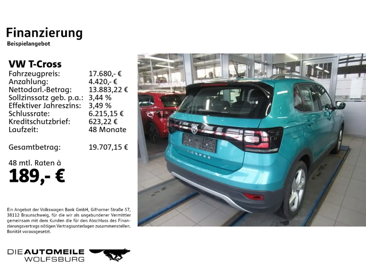 Volkswagen T-Cross 1.0 TSI Style Einparkhi/ACC Grün - 2
