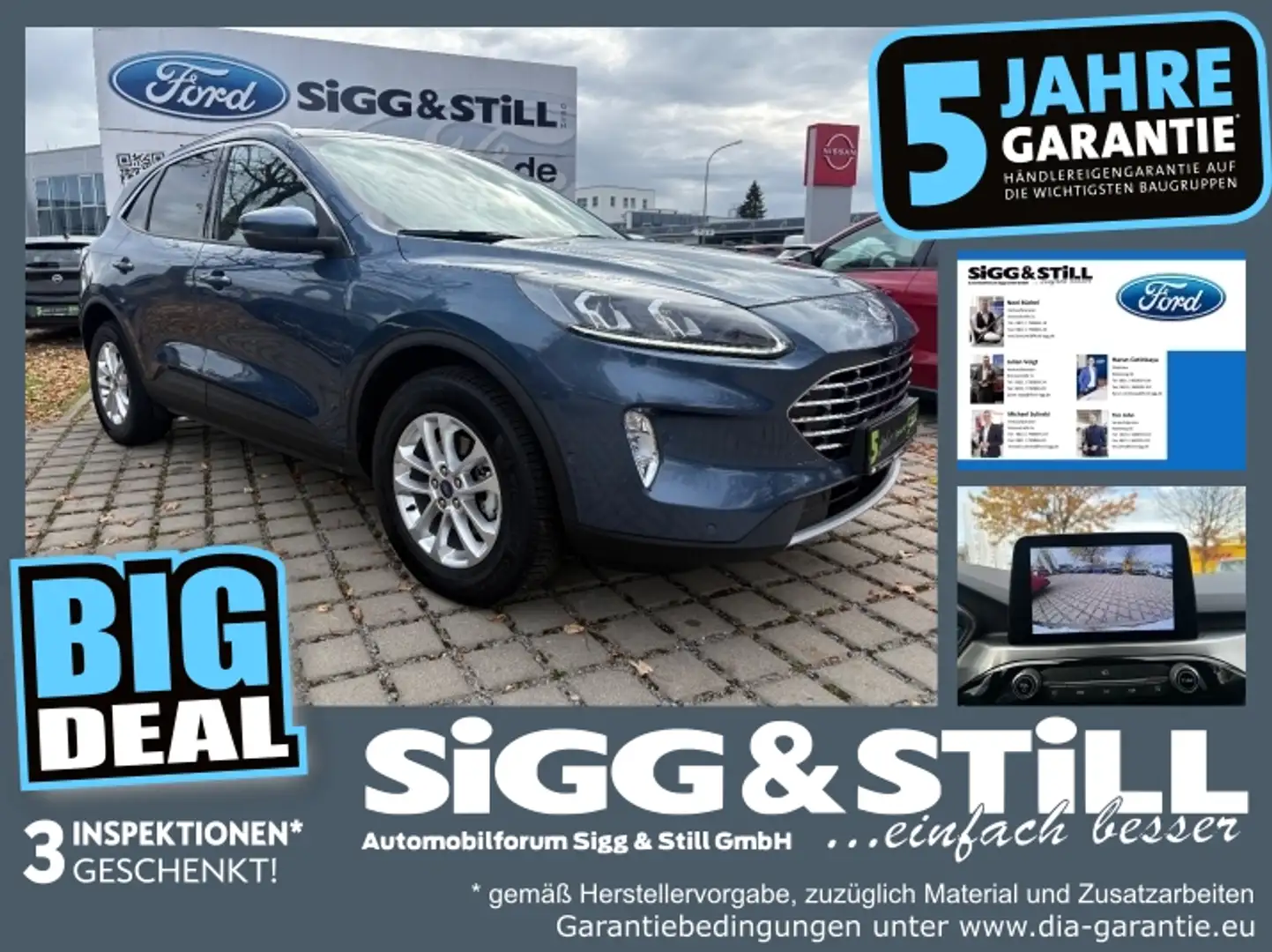 Ford Kuga 2.5 PHEV Titanium LED*ACC*HUD*SHZ*EL-KLAPPE*PDC Bleu - 1