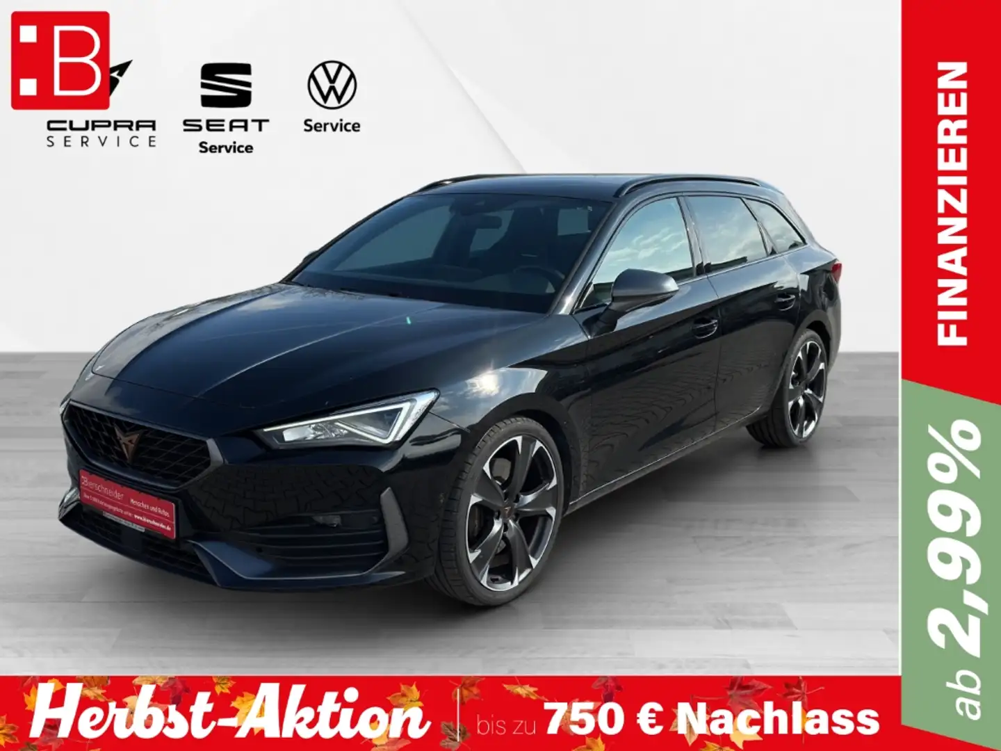CUPRA Leon Sp. VZ 2.0 TSI DSG 19 LED Navi Kamera ACC WP Schwarz - 1
