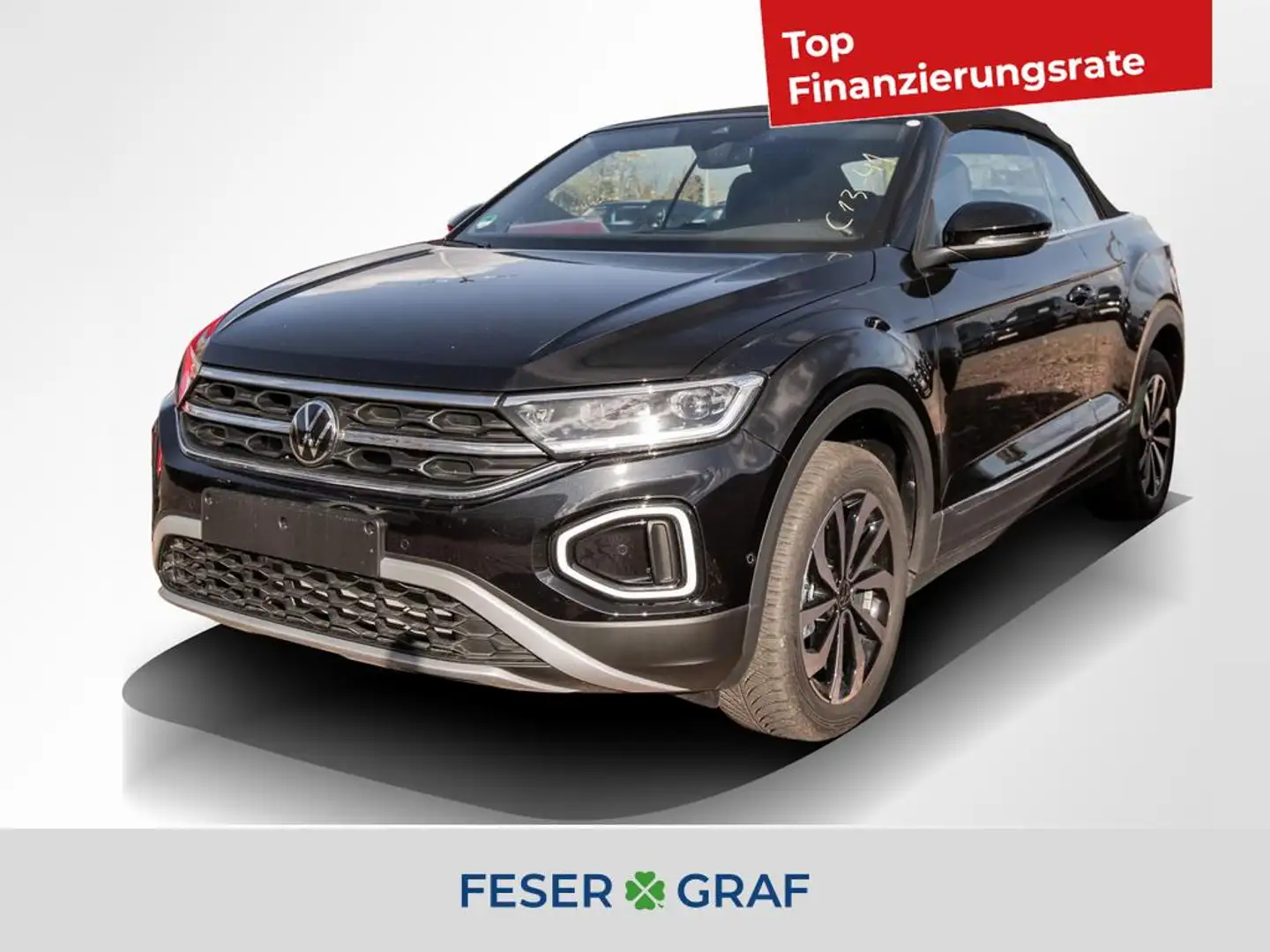 Volkswagen T-Roc Cabriolet 1.0 TSI Style IQ-Light/ACC/Kamera/Navi/T Schwarz - 1