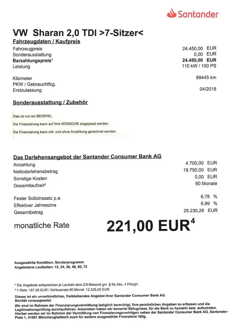 Volkswagen Sharan 2,0 TDI BMT 7-Sitze/AHK/NAV/SHZ/PDC/ACC Blau - 2
