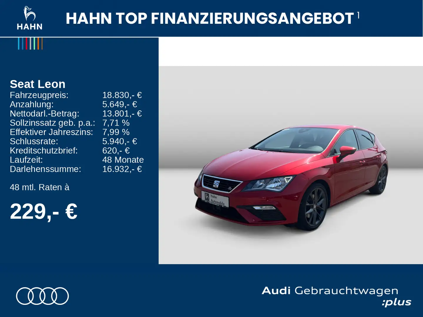 SEAT Leon FR 2.0TSI DSG Sitzh Navi Einparkh Rot - 2