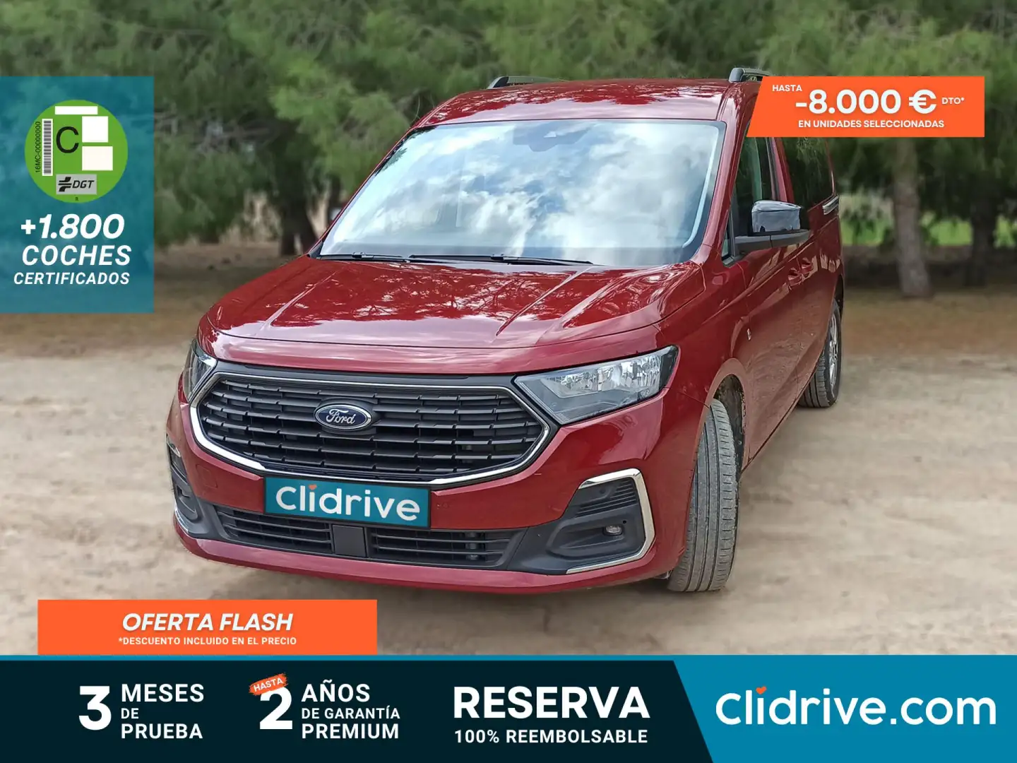 Ford Tourneo Connect Grand 2.0 Ecoblue LWB L2 Titanium 102 Rojo - 1