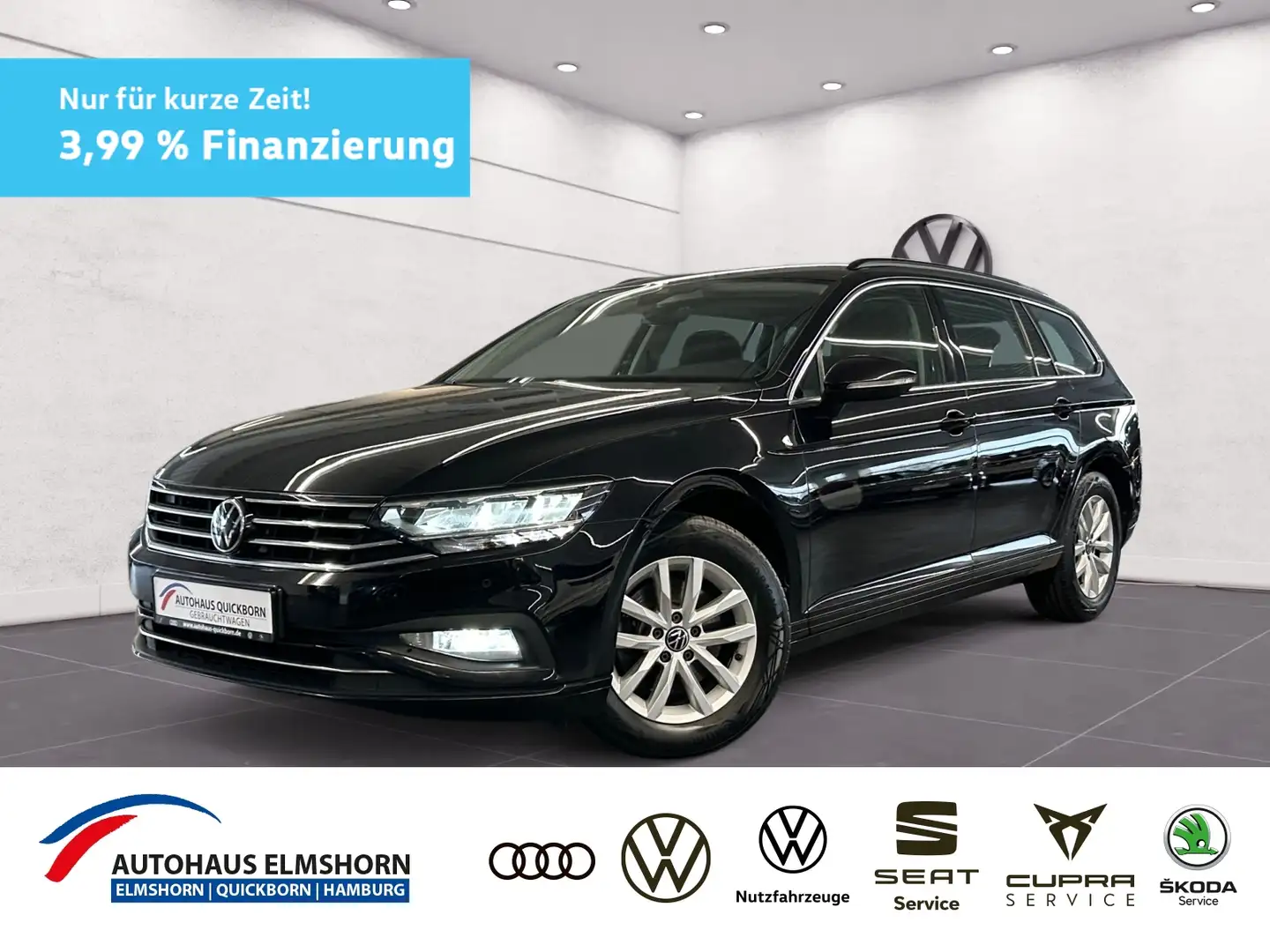 Volkswagen Passat Variant Business 2.0 TDI DSG AHK NAVI KAMERA APP Zwart - 1