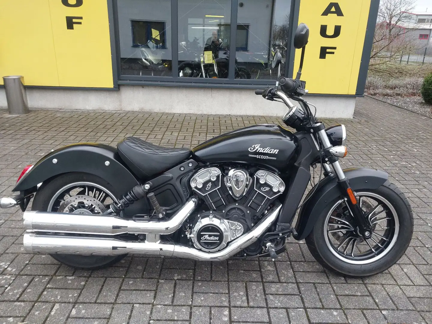 Indian Scout Penzel Auspuff-Anlage (Autom. Verstellun Negro - 1