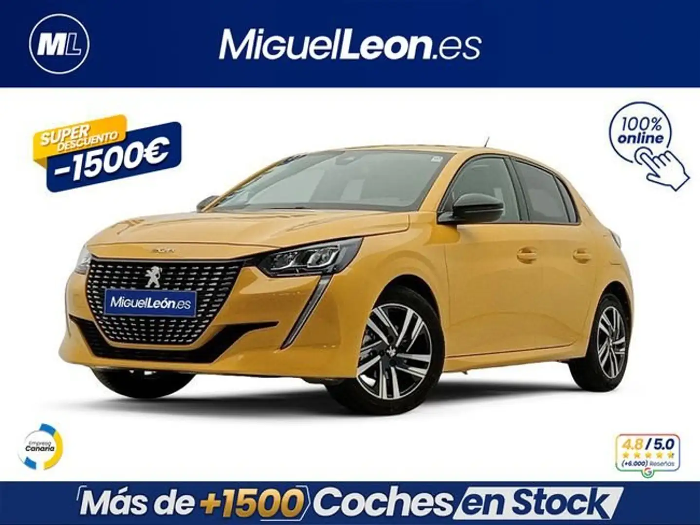 Peugeot 208 PureTech 73kW (100CV) Allure Pack Amarillo - 1