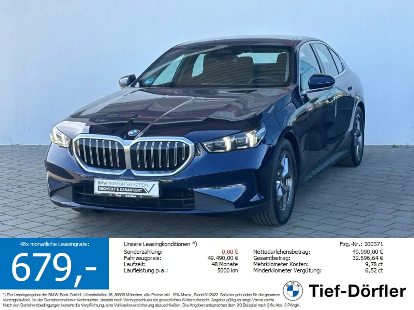 BMW 520 i SAG S-Lüft/LED+/CAM/hk/4xSH/MEMO/4xAC Mavi - 1