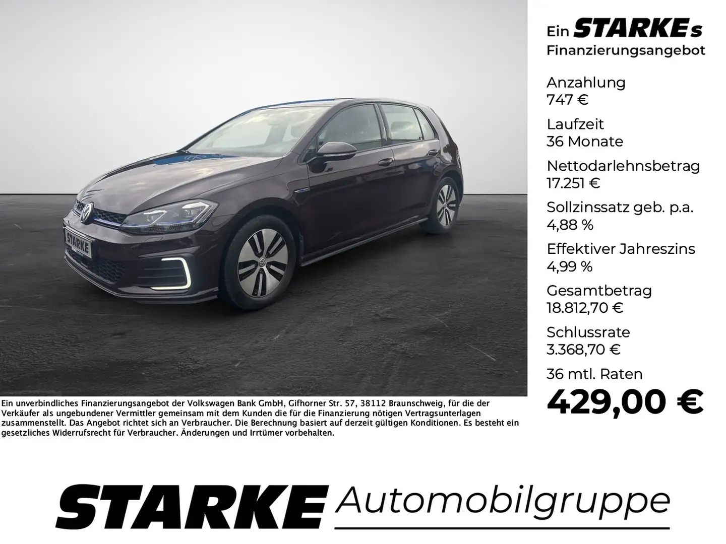 Volkswagen Golf GTE Plug-In-Hybrid 1.4 TSI DSG Rood - 1