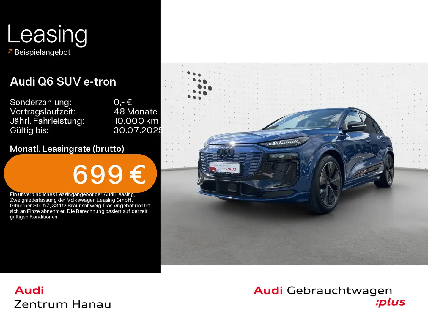 Audi Q6 Q6 e-tron quattro S-LINE*EDITION-ONE-BLUE*MATRIX Bleu - 1