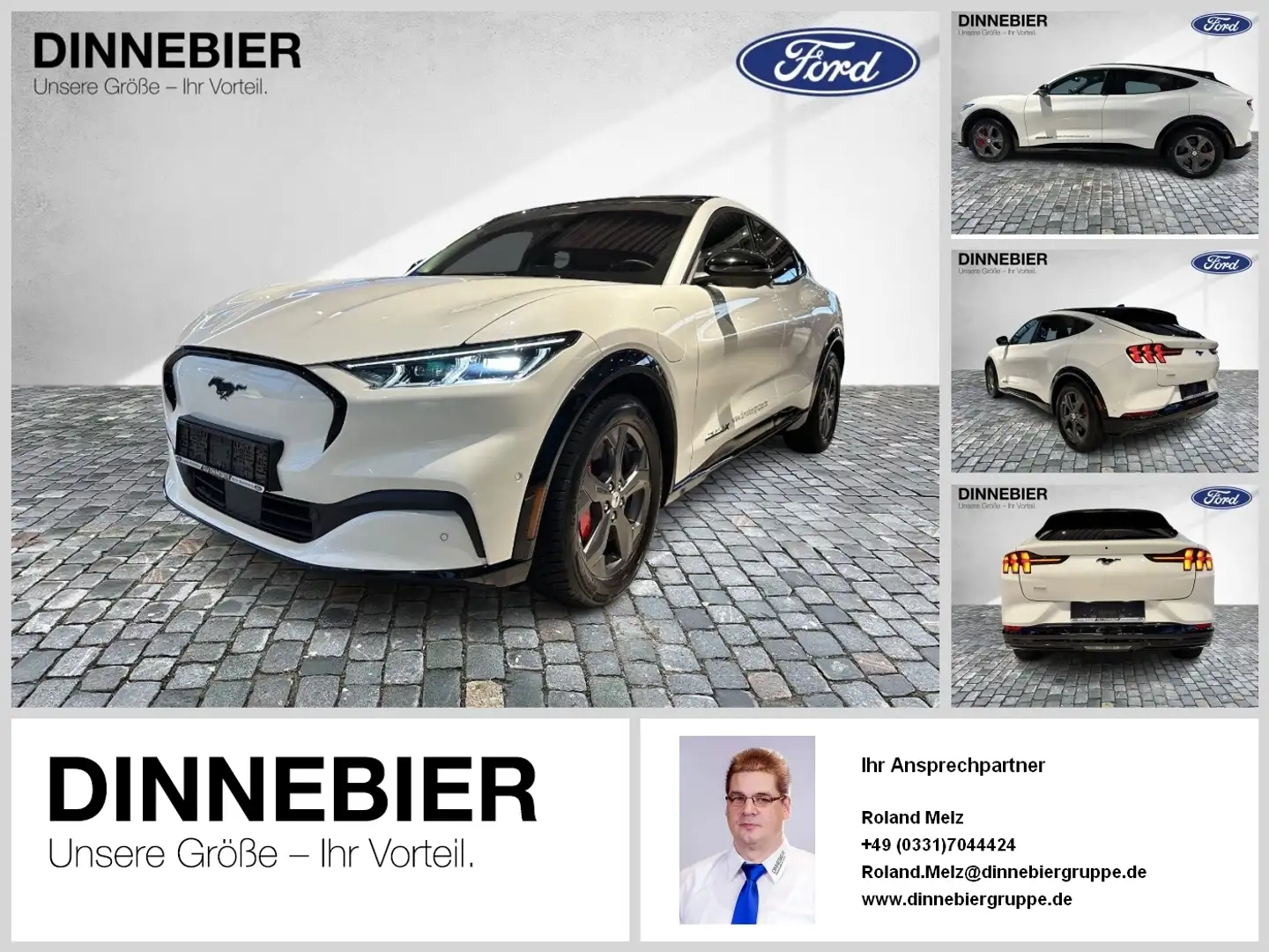 Ford Mustang Mach-E AWD Extended Range Glasdach Weiß - 1