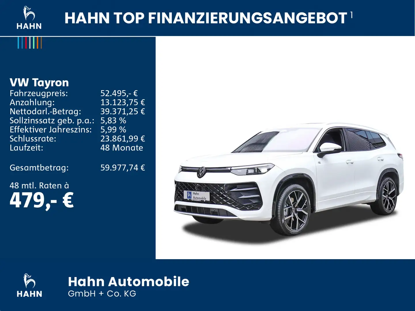 Volkswagen Tayron R-Line 2,0l TDI 4MOTION 193PS AHK Pano ST Blanc - 2