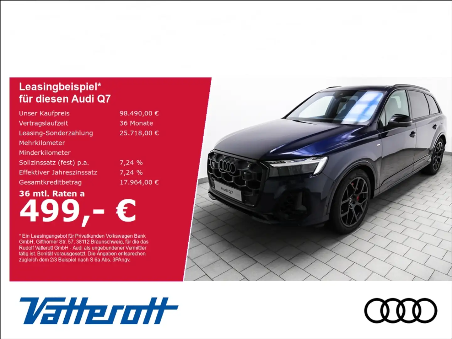 Audi Q7 60 TFSIe S line business AHK Pano Laser B&O Blauw - 1
