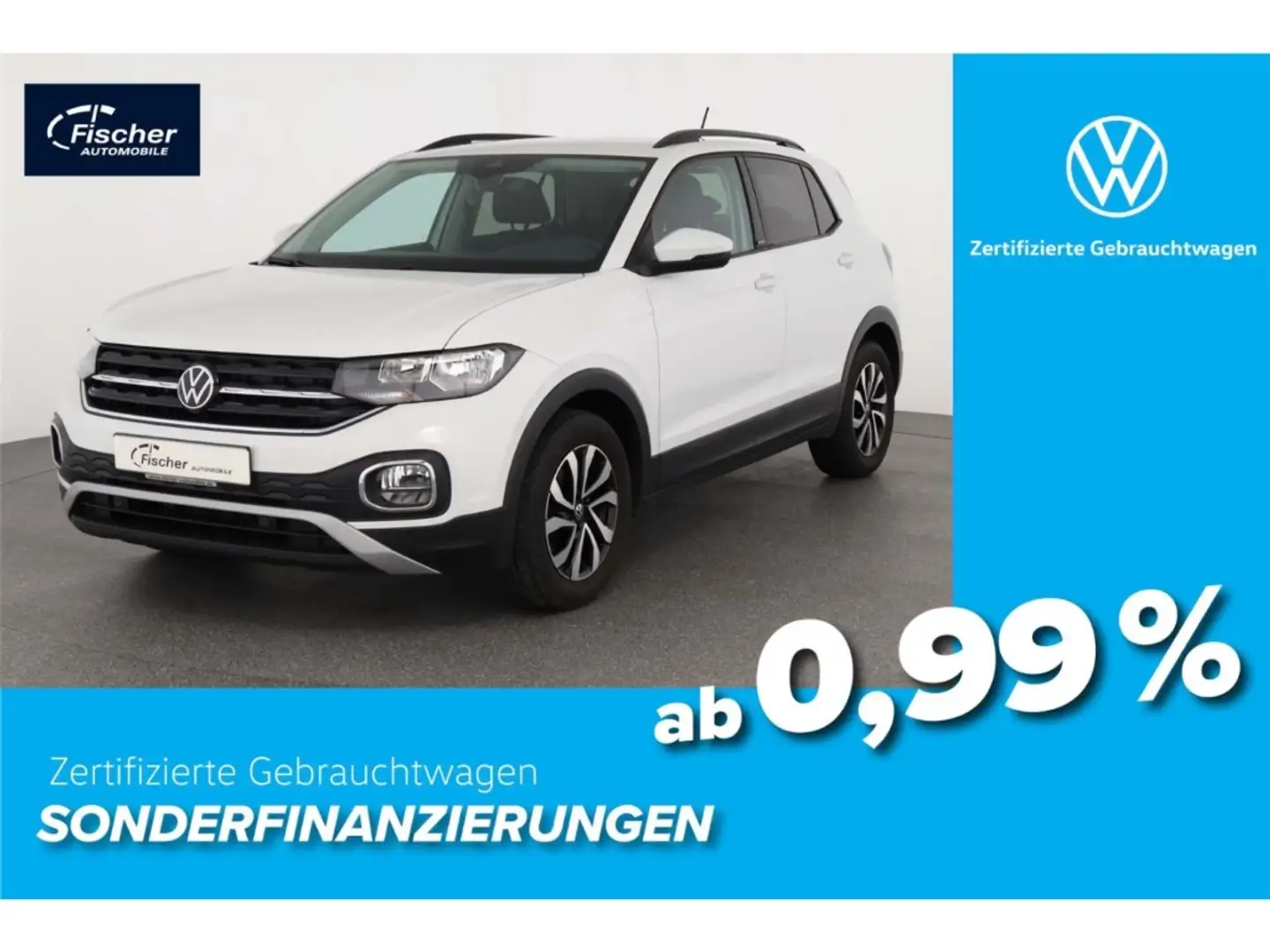 Volkswagen T-Cross 1.0 TSI Life 5-Gg. AHK/ACC/Klima/SH/PDC Weiß - 1
