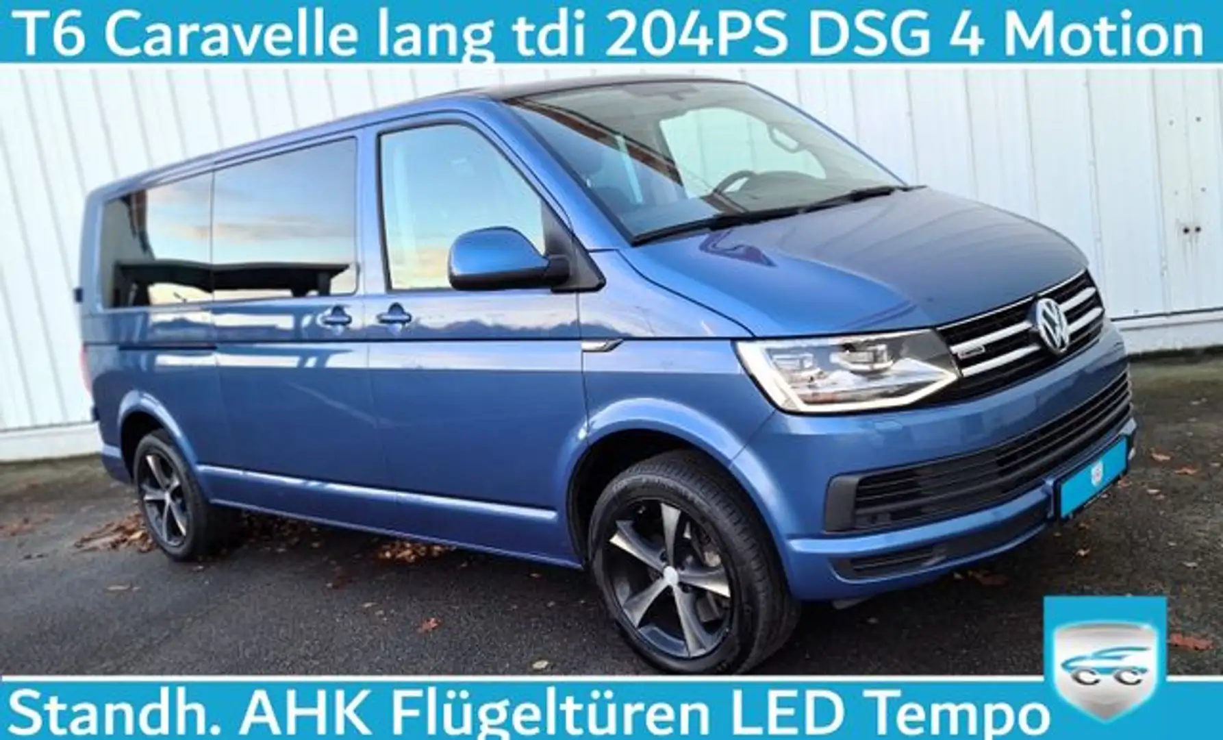 Volkswagen T6 Caravelle 4x4 LR Lang Flügel-T LED AHK TAUSCH Bleu - 1