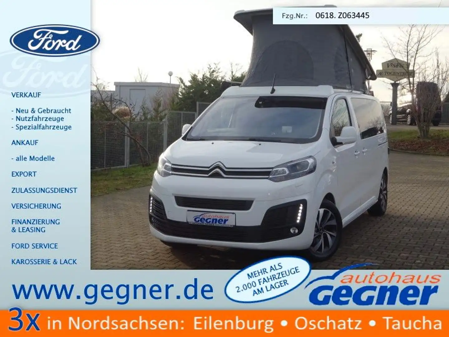 Citroen Spacetourer Campster 177PS Autm. Aufstelldach Markise Weiß - 1