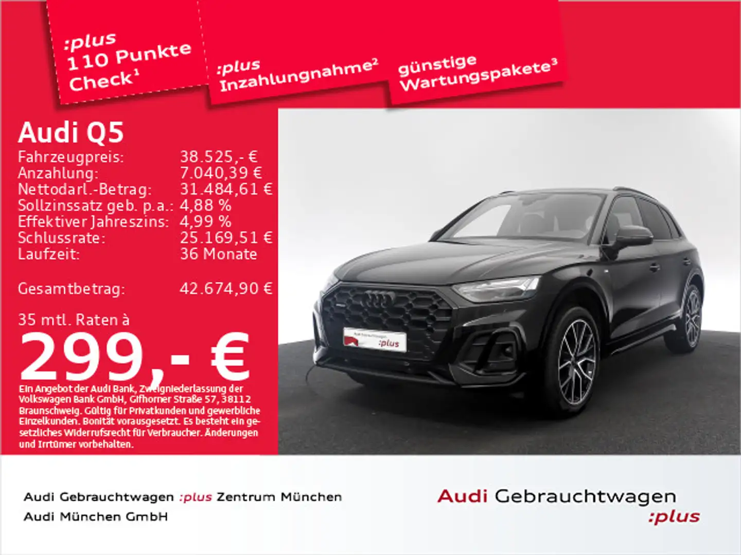 Audi Q5 45 TFSI qu. S tronic S line HuD/Matrix/Kamera Zwart - 1
