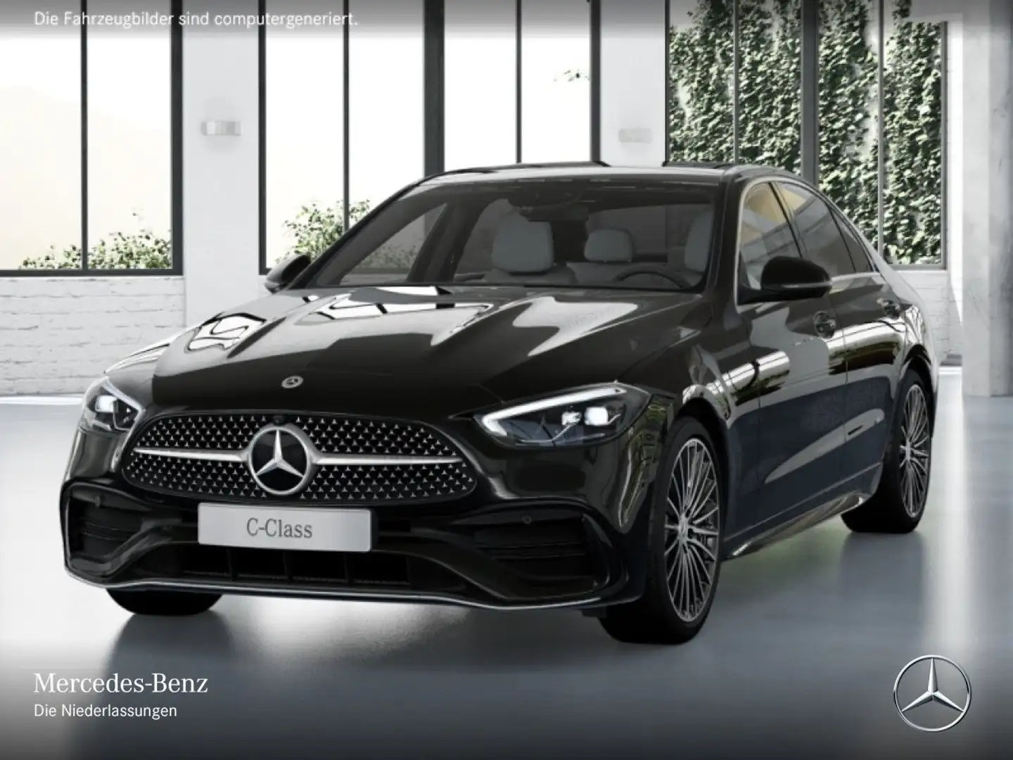 Mercedes-Benz C 180 AMG+PANO+360+AHK+LED+TOTW+KEYLESS+9G Schwarz - 2