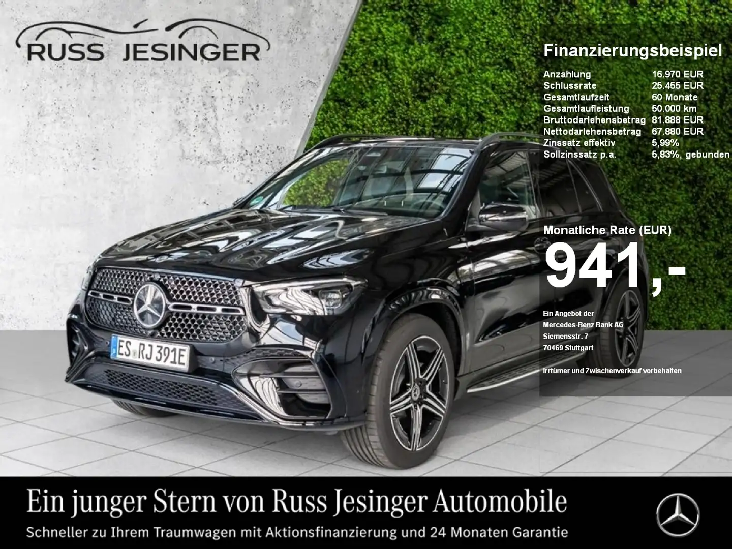 Mercedes-Benz GLE 350 de 4M AMG Line *MBUX*AHK*Pano*Burm*Distr Černá - 1
