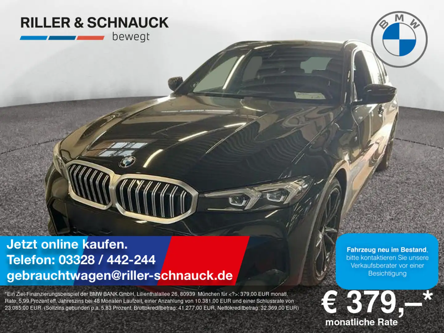 BMW 330 i Touring xDrive M Sport AHK+KAM+ACC+LED+S Schwarz - 1