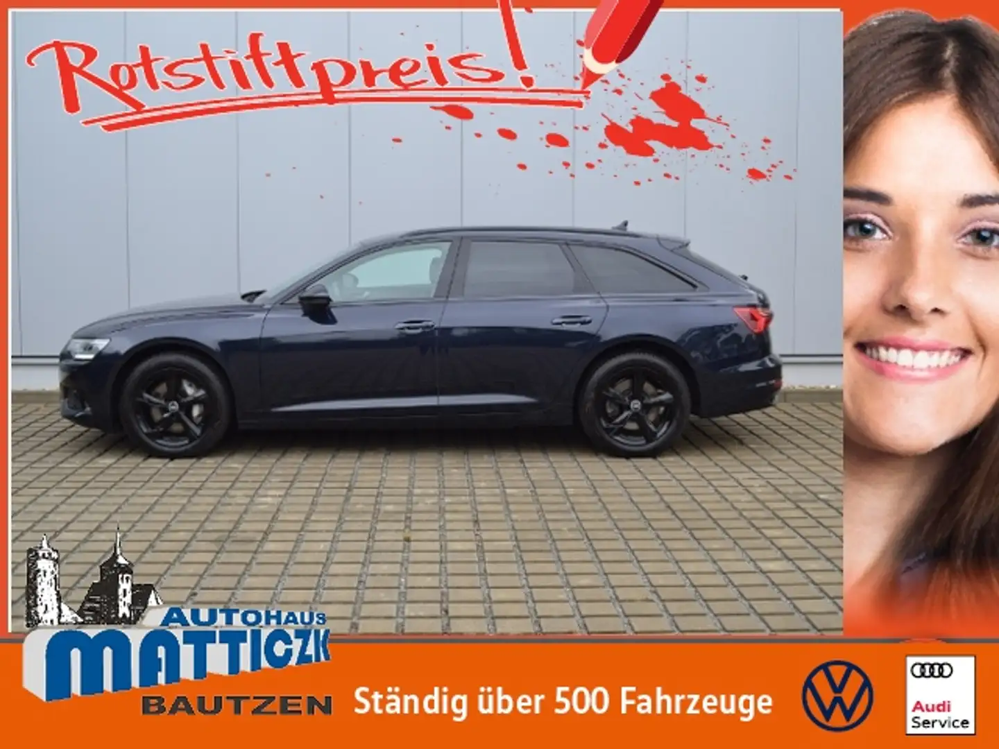 Audi A6 Avant Sport 50 TDI quattro Tip. BLACK-OPTIK/AHK/L Bleu - 1