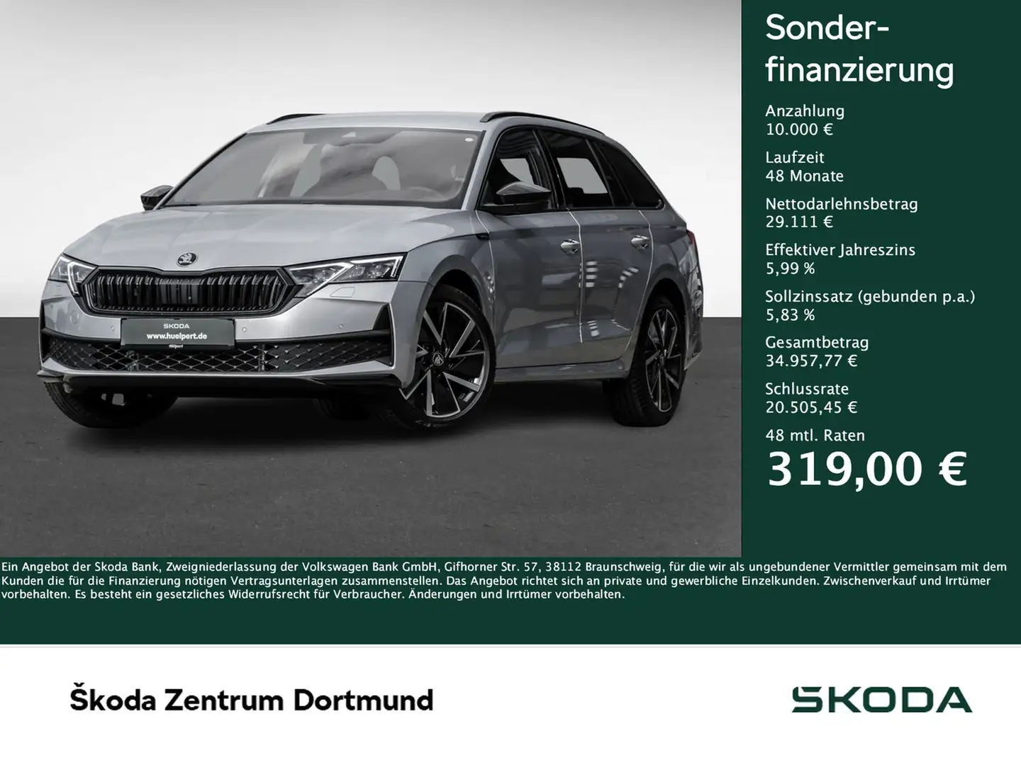 Skoda Octavia Combi 2.0TDI DSG Sportline NAV ACC PDC RFK HUD ... Silber - 1