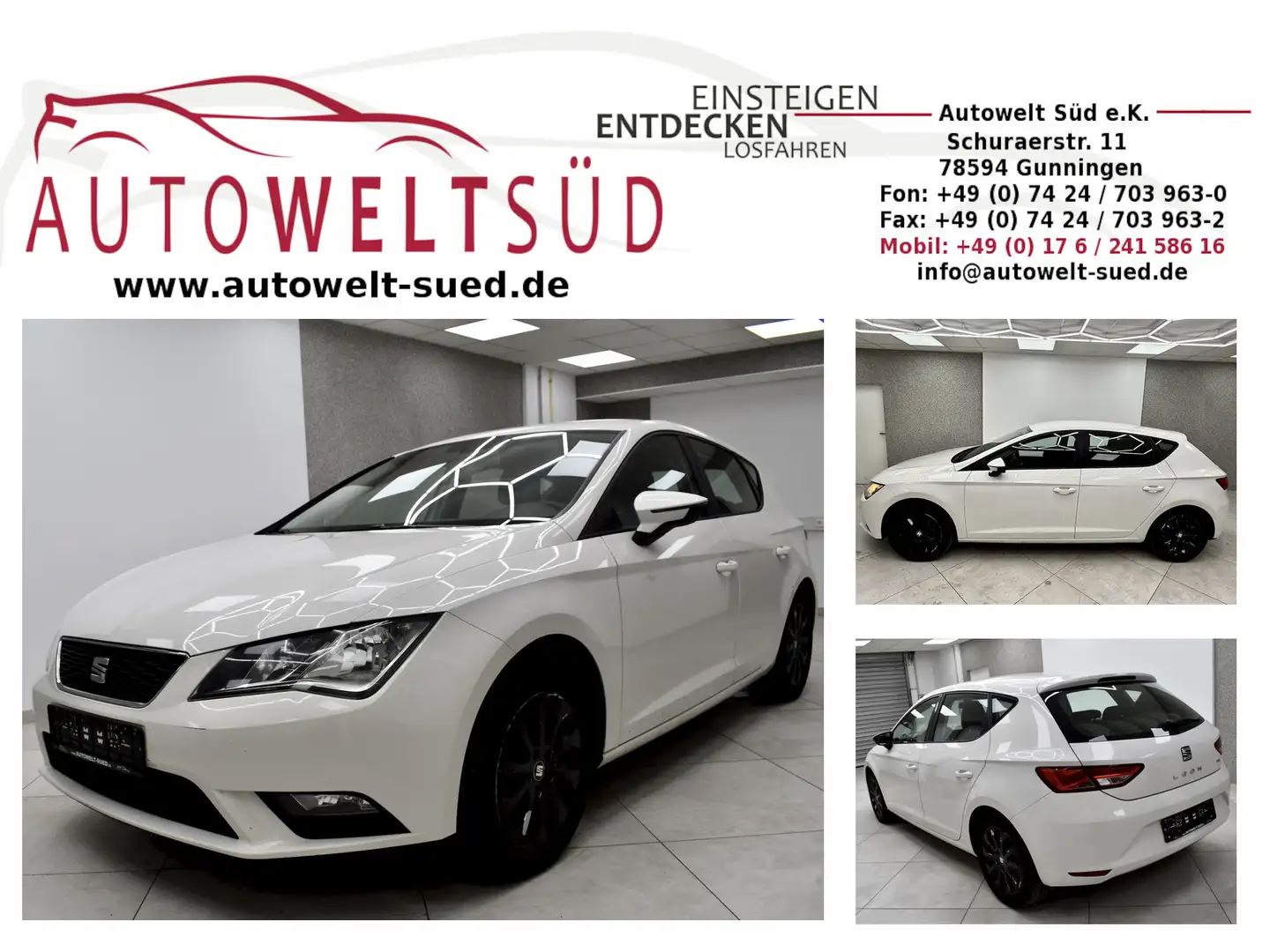 SEAT Leon 1.6 TDI Style Tempomat AC 8fach Weiß - 1