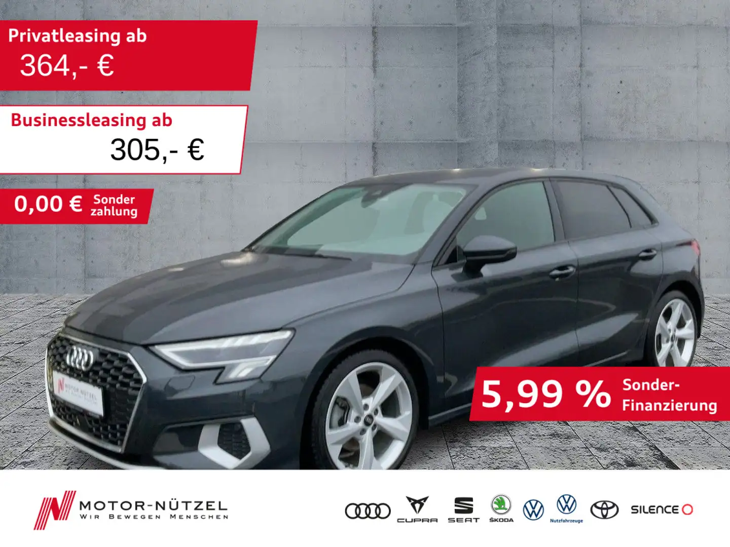 Audi A3 35 TDI ADVANCED LED+PDC+GRA+SHZ+18" Grau - 1