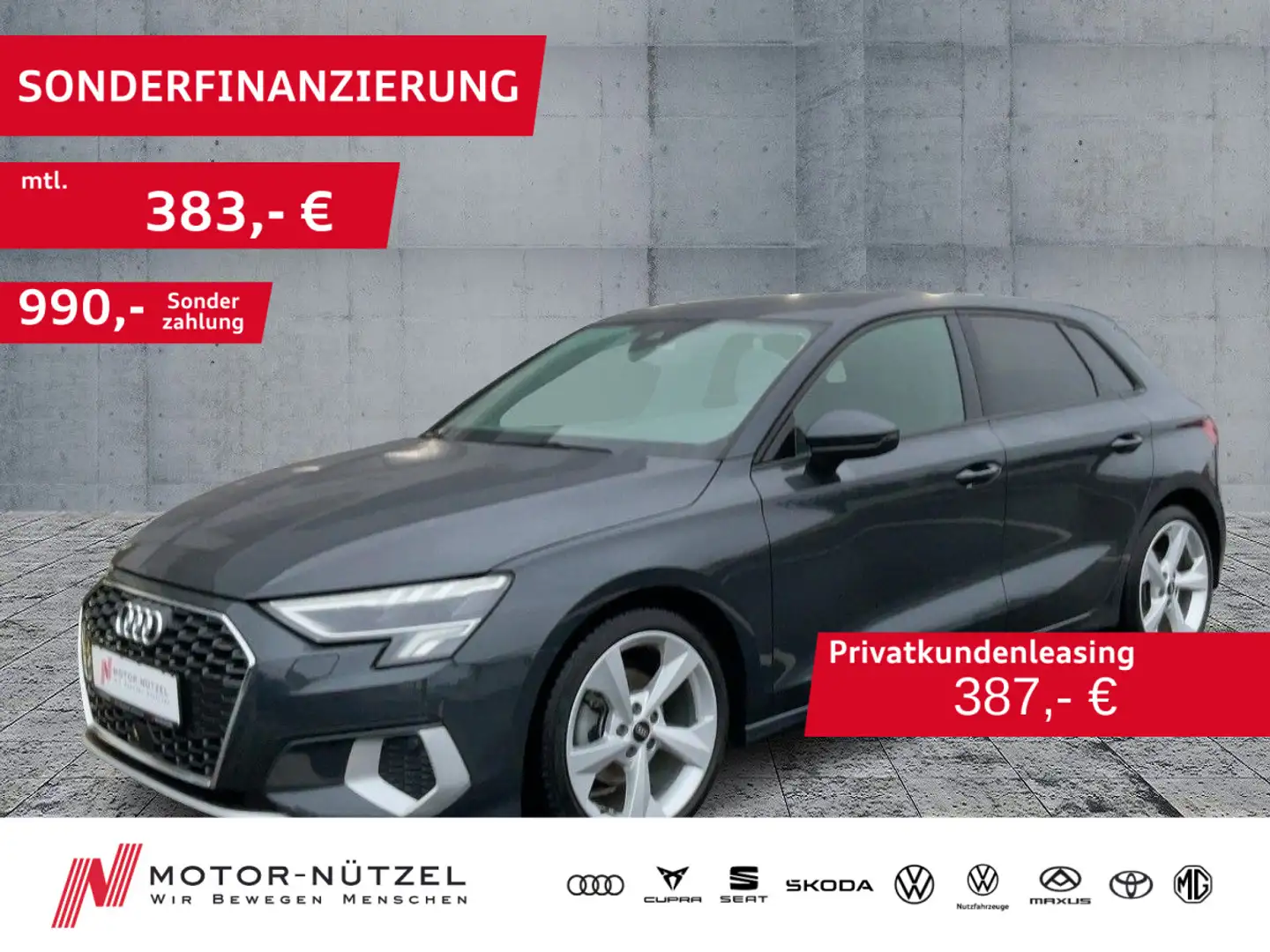 Audi A3 35 TDI ADVANCED LED+PDC+GRA+SHZ+18" Grau - 1
