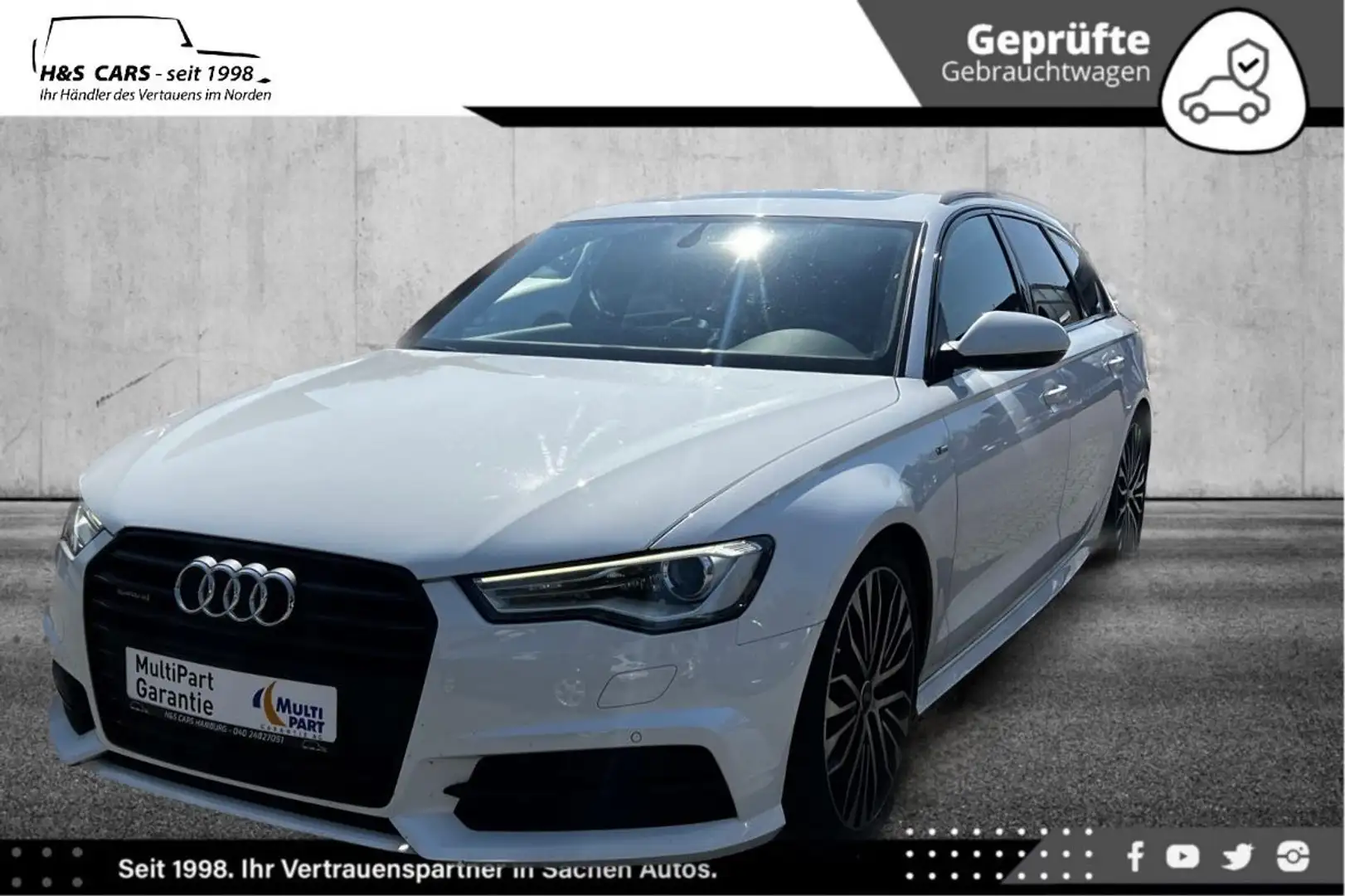 Audi A6 3.0 TDI quat. VOLL BLACK-L. S-LINE PLUS COMPT Blanc - 2