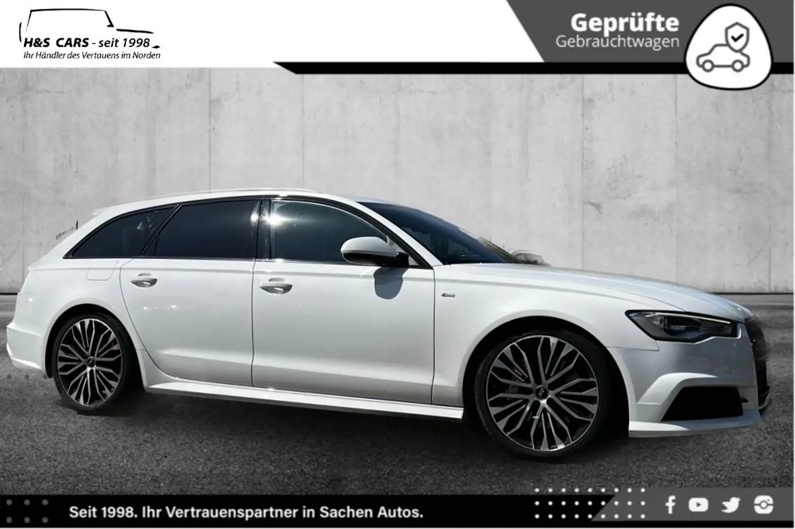 Audi A6 3.0 TDI quat. VOLL BLACK-L. S-LINE PLUS COMPT Blanc - 1