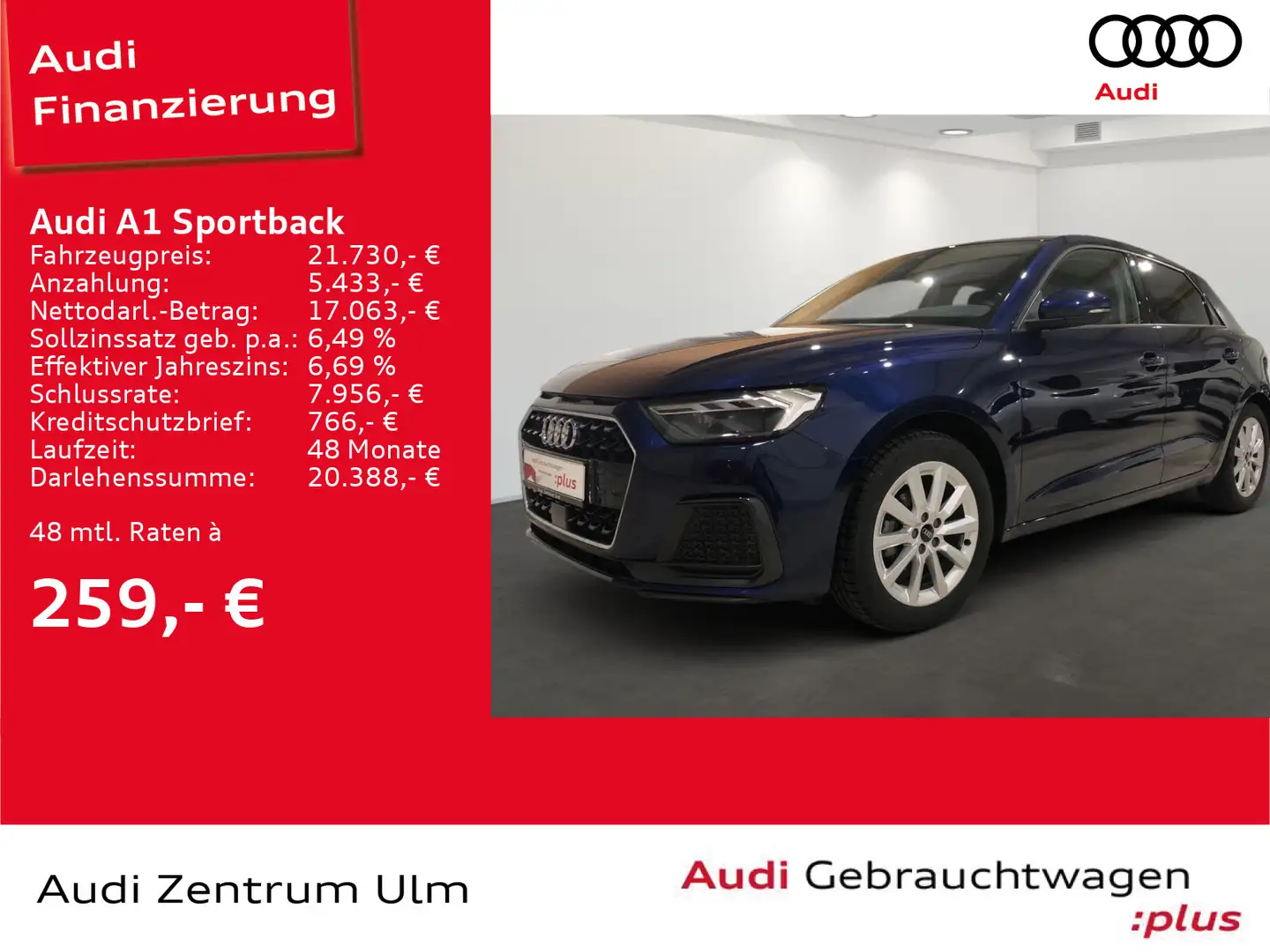 Audi A1 advanced 25 TFSI VIRTUAL LED SHZ Azul - 1