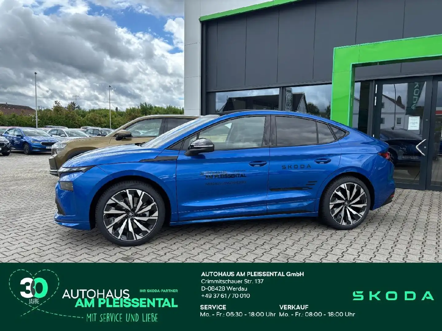 Skoda Enyaq 85 Sportline AHK*Canton*360 Kamera* Bleu - 1