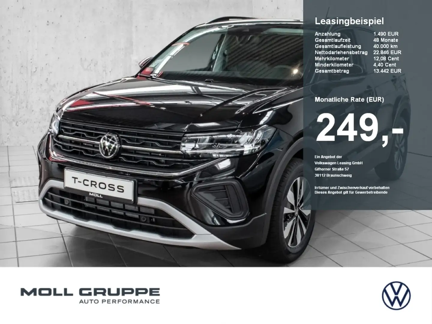 Volkswagen T-Cross GOAL 1.0 l TSI OPF  DSG AHK LED ACC PDC Negro - 1