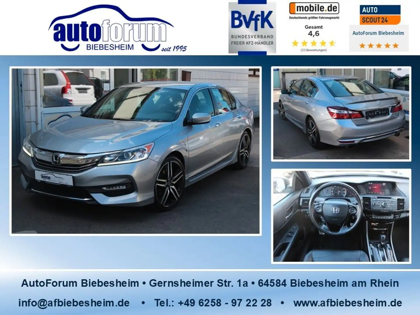 Honda Accord 2.4 VTEC Executive Leder*JBL*R-Kam siva - 1