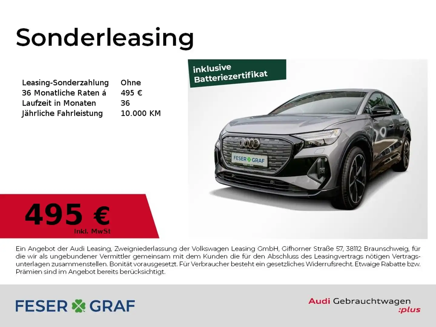 Audi Q4 e-tron SB 40 e-tron 2x S line /Matrix/Navi+/Kamera Grau - 1