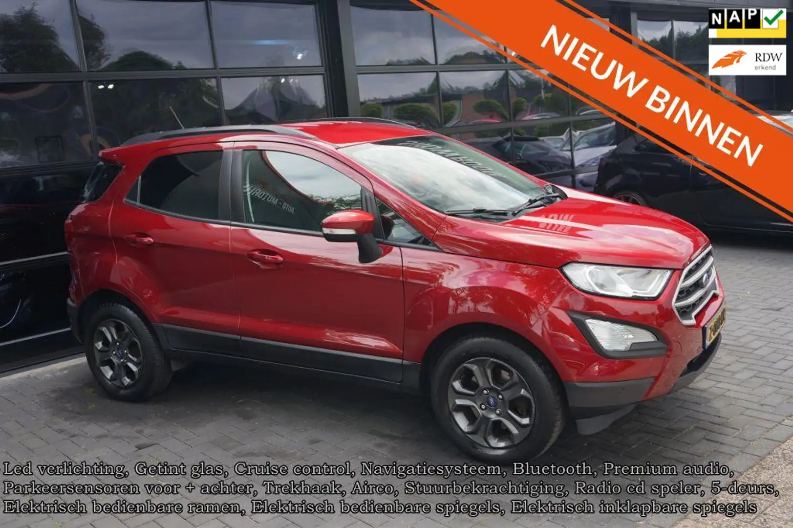 Ford EcoSport 1.0 EcoBoost Titanium, Clima, Navi, Pdc, CC, Led, Rood - 1