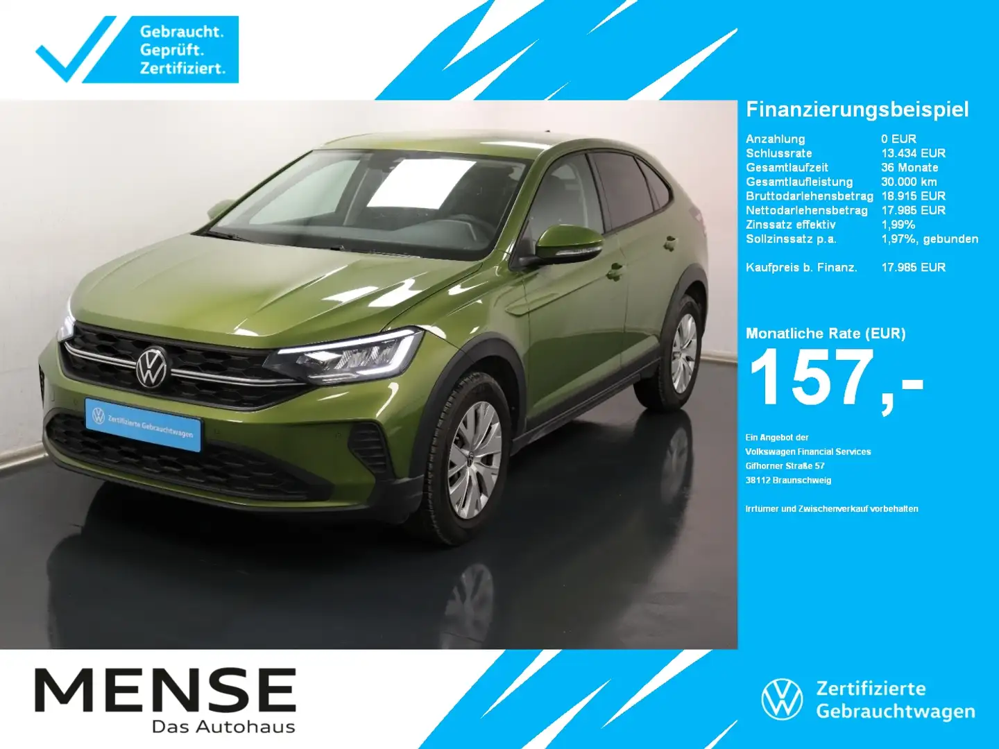 Volkswagen Taigo 1.0 TSI |VirtualCP|CarPlay|SHZG|LaneAss Grün - 1