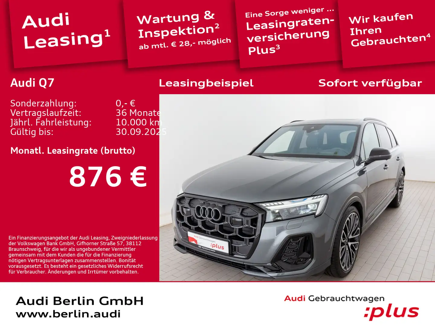 Audi Q7 S line 50 TDI qu. tiptr. 7.SITZER AHK STDHZG Grau - 1
