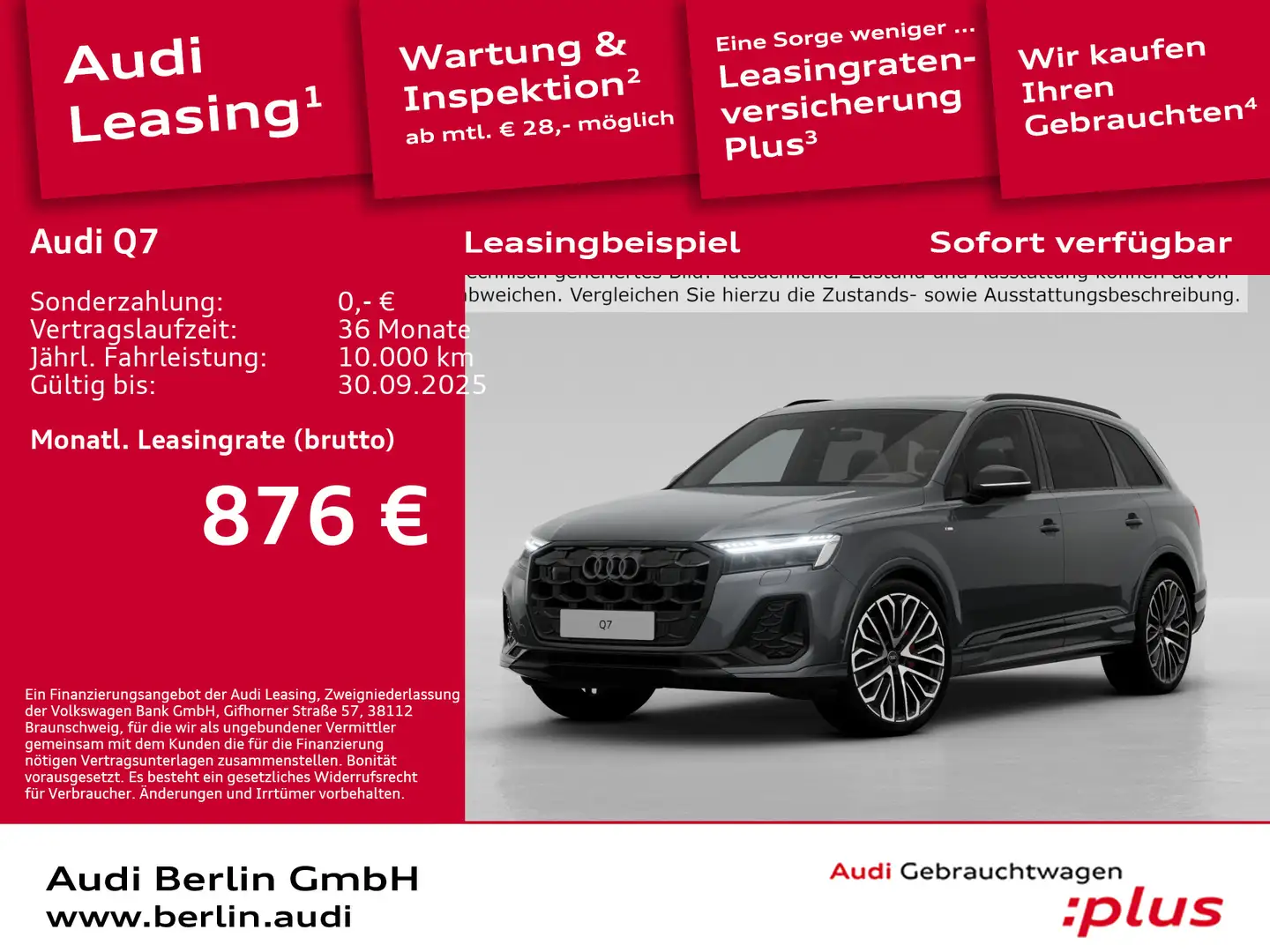 Audi Q7 S line 50 TDI qu. tiptr. Grau - 1