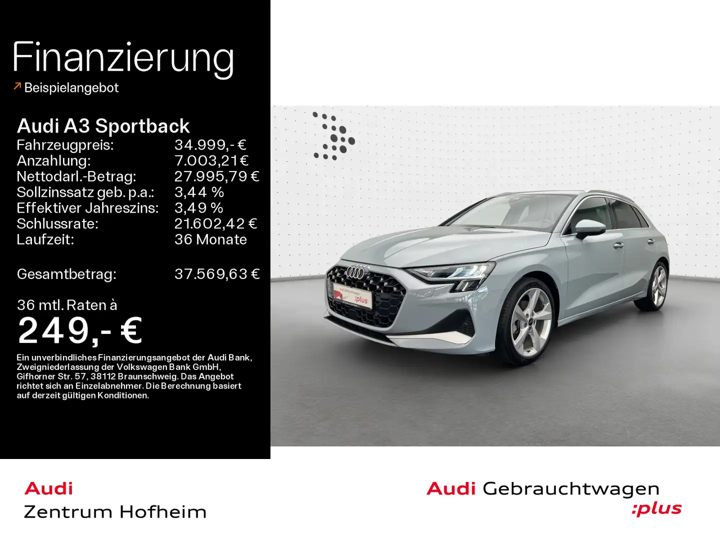 Audi A3 35 TFSI Advanced S tro*Sonos*LED*Vi Grau - 1