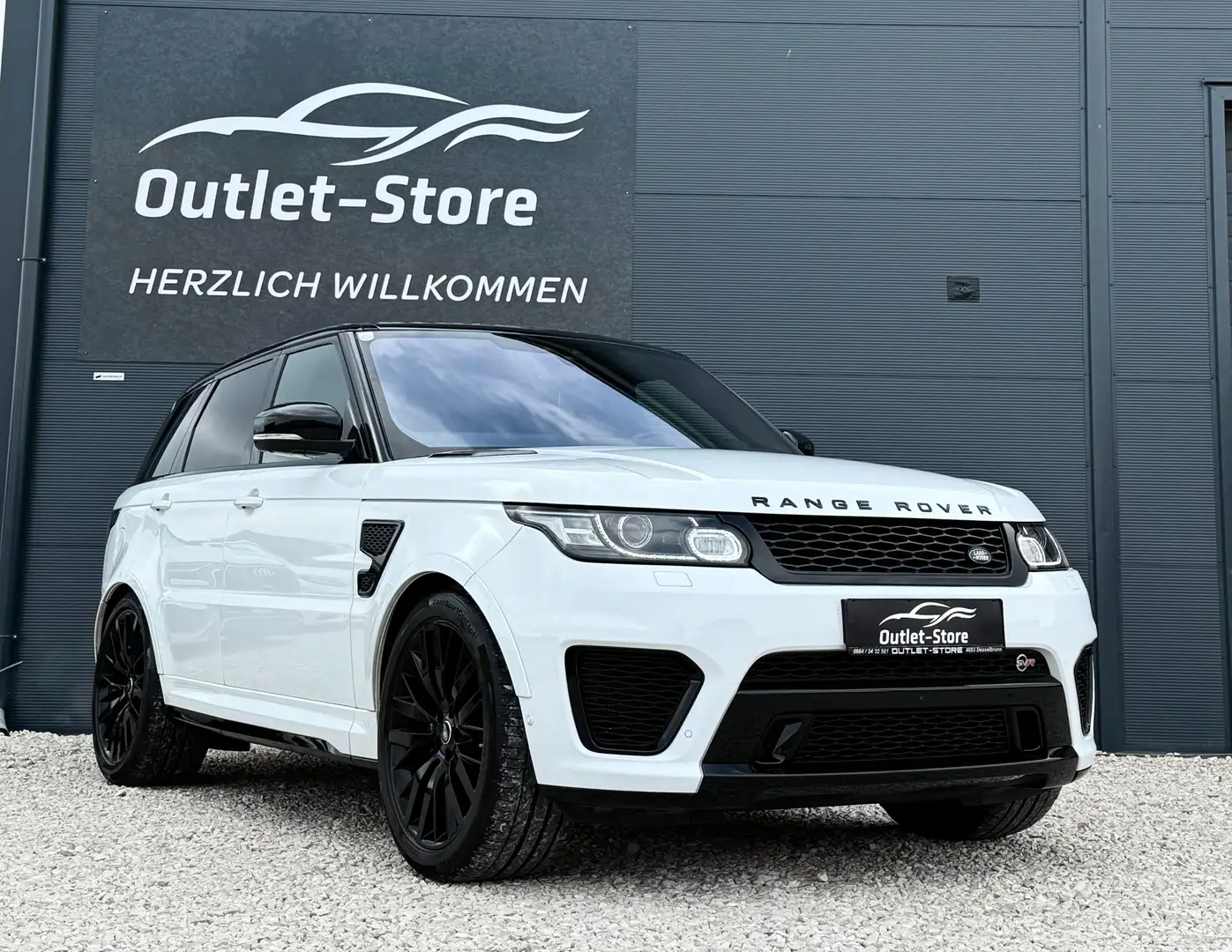 Land Rover Range Rover Sport 5,0 V8 S/C SVR*1.Besitz*Carbon*Meridian*Mwst.*22'' Weiß - 1